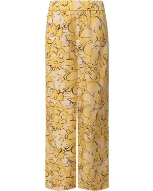 Nokaya Silk Cotton Trousers Flowers - Metallic