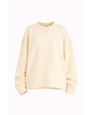 Loom Archives Neutrals Loom Ruched Sleeve Detail Sweat Shirt - Natural