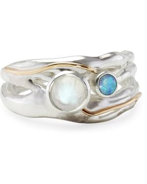 Isla Silver Moonstone & Opal Ring - White