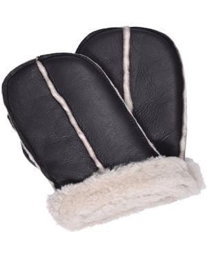 Owen Barry Sheepskin Split Mitten Cream Nap Curly - Blue