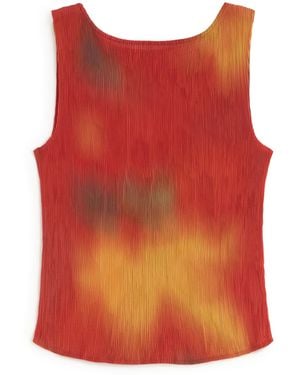 Thinking Mu Pleated Top Flowers Dora - Red