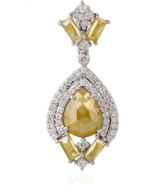 Artisan Ice Diamond & Diamond Drop Pendant - Metallic