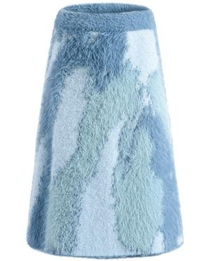 RIVERPEACE.CO Aqua Drift Textured Midi Skirt - Blue