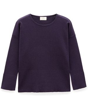 Peraluna Rio Flat Knit Boat-Neck Sweater - Blue