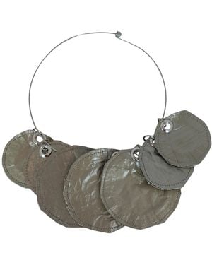 Romer Millinery Metallic Silk Coin Choker - Grey