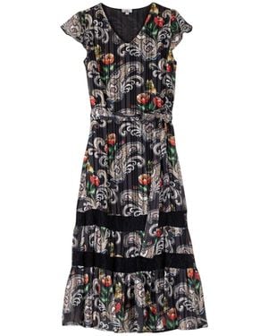 Niza Flowy Sleeveless Blouse With Pleated Bodice - Black