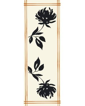 Heritagemoda Hand-Painted Wool-Silk Scarf – Ivory With Burnt & Floral Accents - Pink