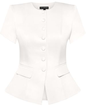 Tia Dorraine Romantic Glow Short Sleeves Blazer - White