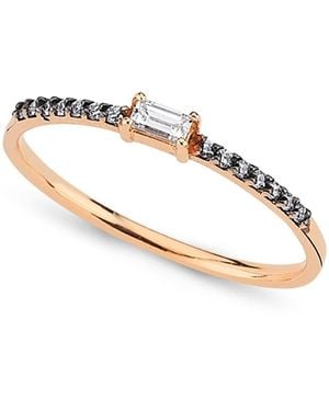 Ecce | Artisan Diamonds 14K Solid Baguette Diamond Wedding Ring - Metallic