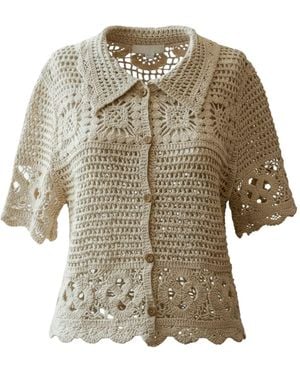 IZABELA MANDOIU Neutrals Crochet Button-Up Shirt - White