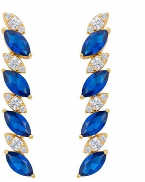 LÁTELITA London Viscountess Tennis Drop Earrings Sapphire - Blue