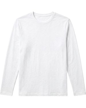 Brodie Cashmere Long Sleeve Crew Neck - White