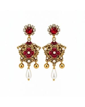 Vstyle Baroque Pearl Drop Earrings - Metallic
