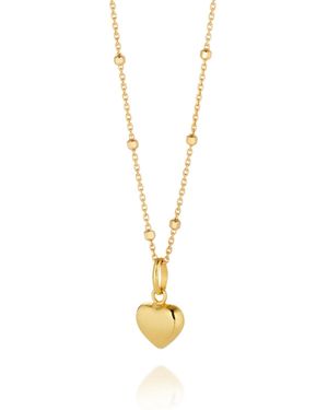 Nellou Jewellery Heart Charm Necklace Plated Sterling - Metallic