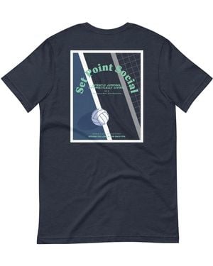 Anchor and Crew Set Point Social Volleyball Club League Organic Cotton T-Shirt - Blue