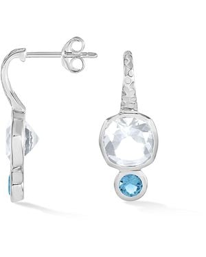 Dower & Hall Topaz Hammered Hoop Earrings - White