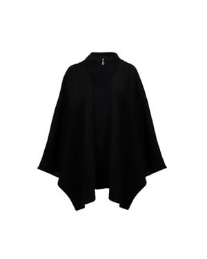 Laines London Laines Couture Wool Blend Zip Cape - Black