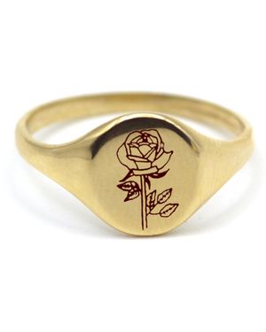 VicStoneNYC Fine Jewelry Rose Flower Solid Ring - Metallic