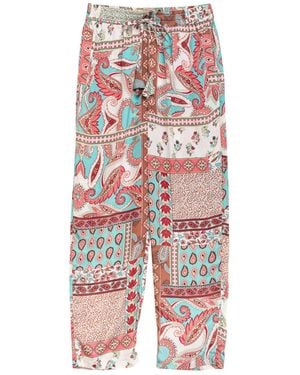 Niza Elastic Waist Trousers With Multi Patch Pockets - Red