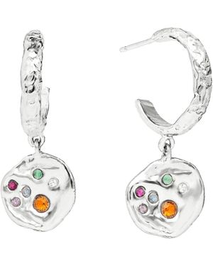 Lavani Jewels Sadie Coin Hoops - White