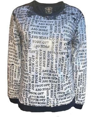 Any Old Iron Small Fucks Sequin Sweatshirt - Blue