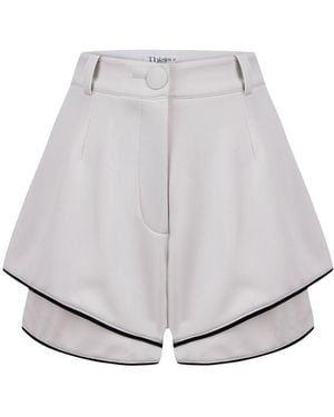 Thisisu Collection Mira Layered High-Waisted Shorts - Gray