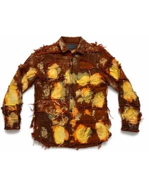 Zasta Studio Wearable Ruins Shredded Denim Coloured Jacket B - Orange