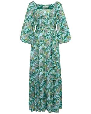 CHILLAZ Serenity Maxi Dress With Puffed Sleeves - Green