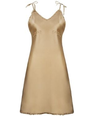 Sasha La Mer Giselle Silk Slip Dress, Colour Golden Sand - Natural