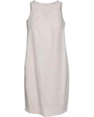Conquista Neutrals Linen Sand Colour Sleeveless Sack Dress - White
