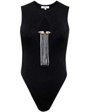 SÉLONE Nina Fringed Bodysuit - Black