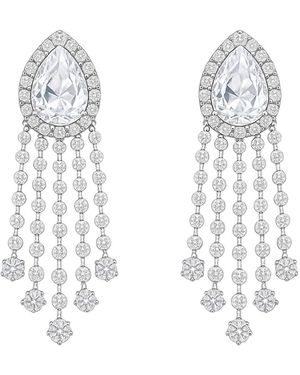 Maison De Gala Pear Halo Fringe Earrings - White