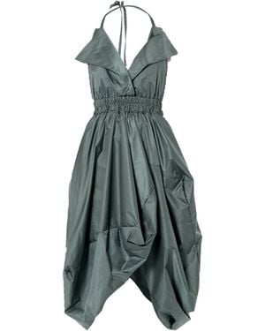 Metamorph Draped Balloon Pinafore Dress - Green