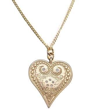 Rachel Nathan Paisley Heart Necklace - Metallic