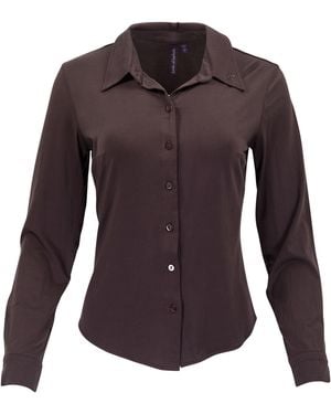 lords of harlech Stephanie Brownie Lyocell Stretch Long-Sleeve Shirt - Purple