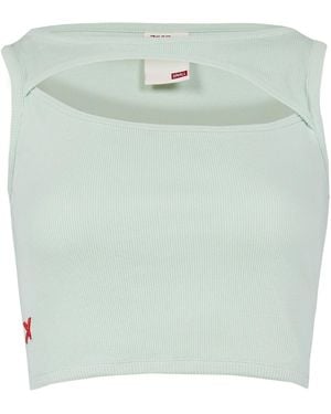 Pcfg Neutrals Free Heaven Rib Crop Tank Top - Green