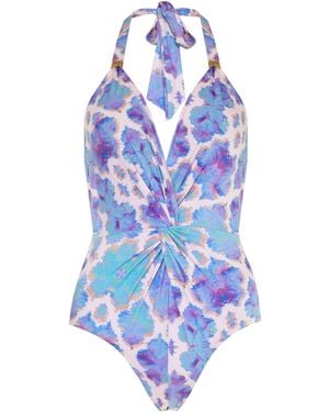 Sophia Alexia Orchid Paradise Tahiti Twist Swimsuit - Blue