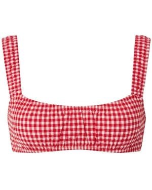 Montce Micro Gingham Zoe Bikini Top - Red