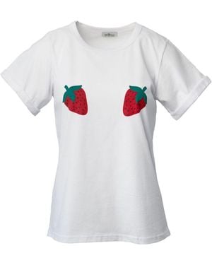 Pineapples Don't Have Sleeves I Love You Berry Much Tshirt! - White
