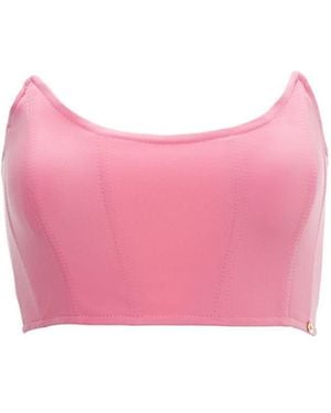 Nissa Panelled Zip-up Corset Pink