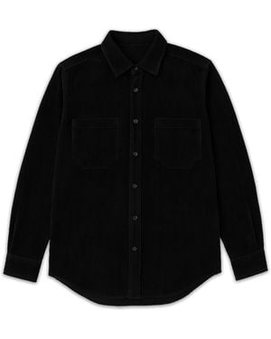 Éclectique Corduroy Button-Up Shirt - Black