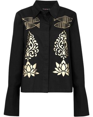 Nesavaali Boho Printed Tailored Shirt - Black