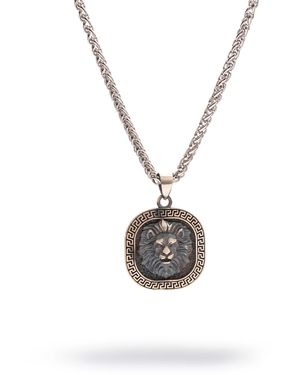 Ebru Jewelry Regal Lion Medallion Sterling Necklace - Metallic