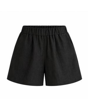 Idyllo Linen Shorts - Black