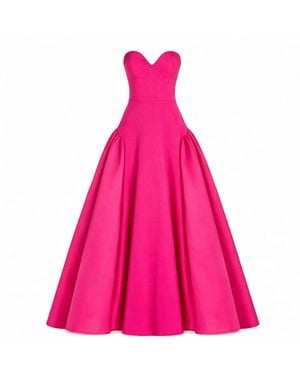 Mac Duggal Strapless Sweetheart Crepe Gown With Satin Skirt - Pink