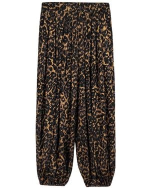 Nocturne Printed Relaxed Balloon-Leg Pants - Black