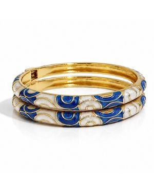 Nuvv Collection Elegant Enamel Bangle With Intricate Detail - Blue
