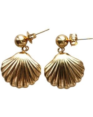 Miss May the Brand Golden Shell Earrings - Metallic