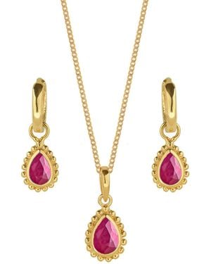 Charlotte's Web Jewellery July Birthstone Necklace And Earring Set - Metallic