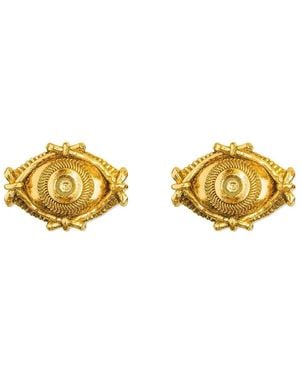 Astor & Orion Protection Eye Stud Earrings On Sterling - Yellow